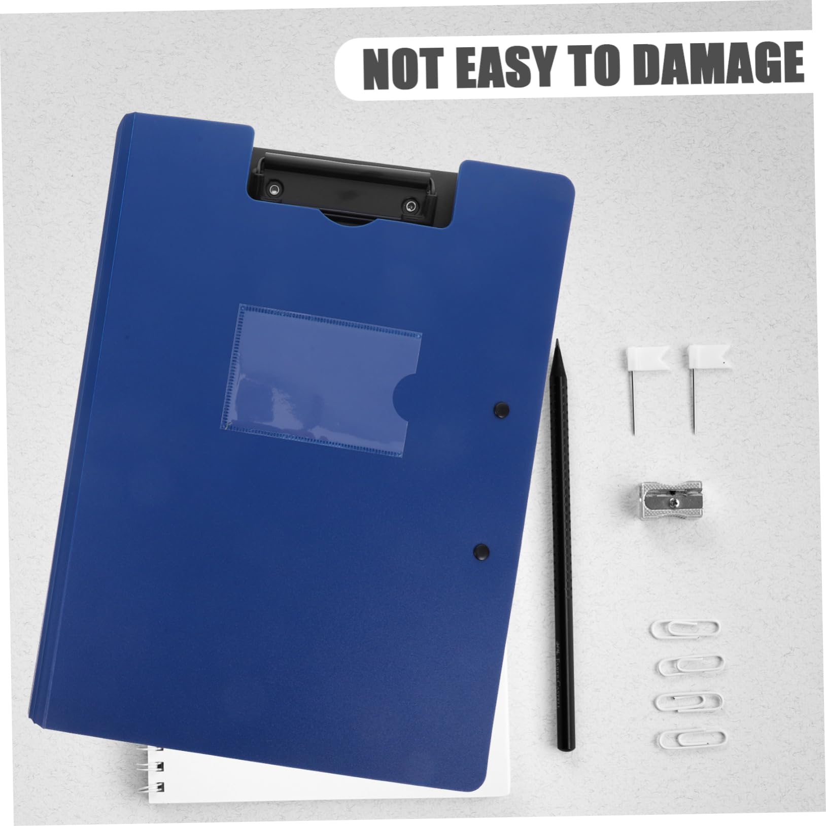 Uonlytech 6 Pezzi Portablocco Pieghevole A4 in Plastica con Doppie Clip Metalliche, e Leggero, per Ufficio e Aula