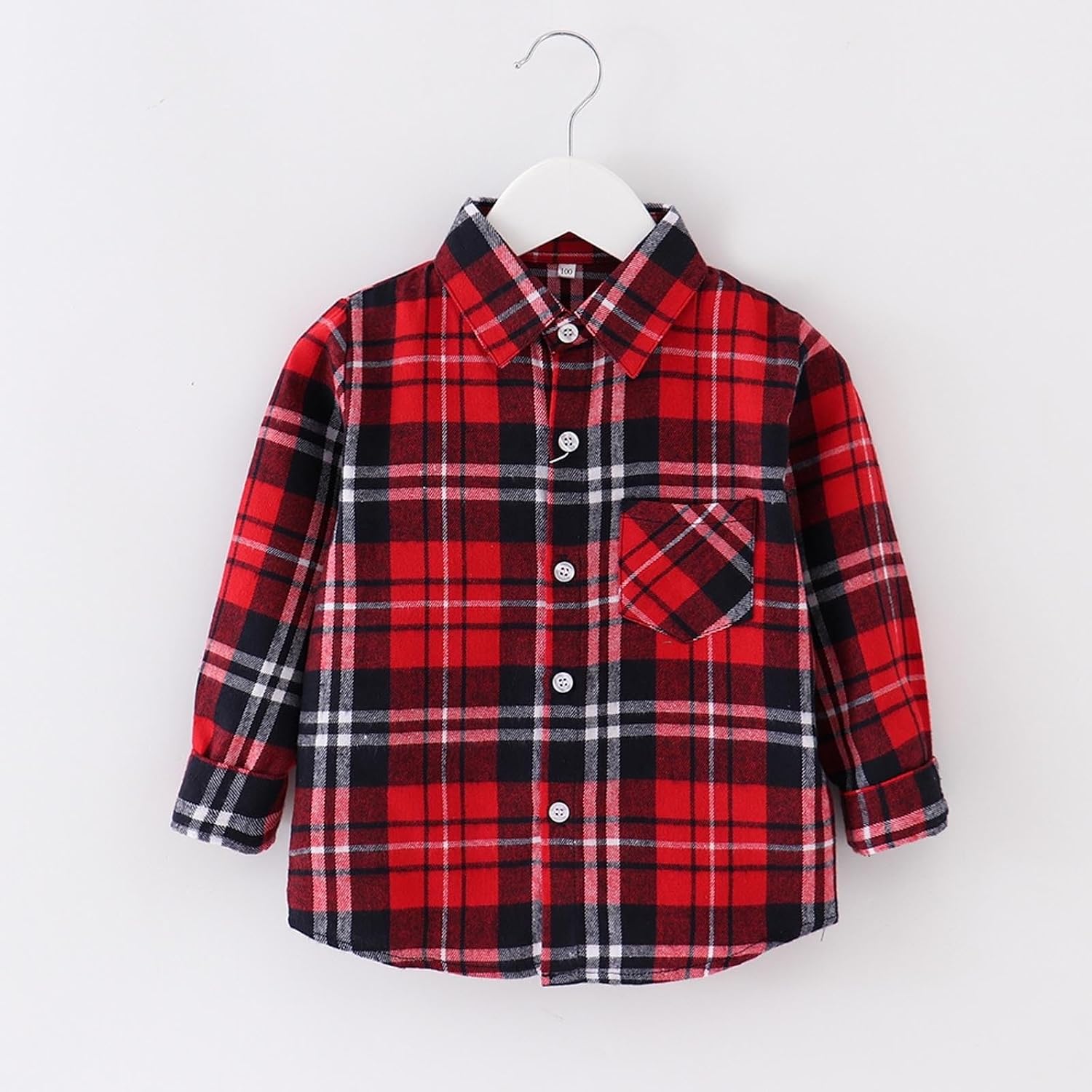 Kids Flannel Plaid Shirts Boys Girls Long Sleeve Lapel Button Down Shacket 2026 Classic Casual Checkered Shirts Top Outerwear