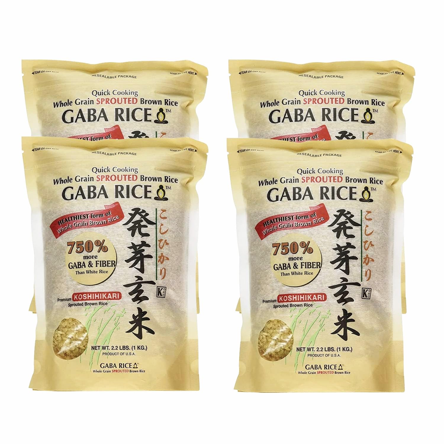 GABA Sprouted Brown Rice 2.2 lbs 4 Packs