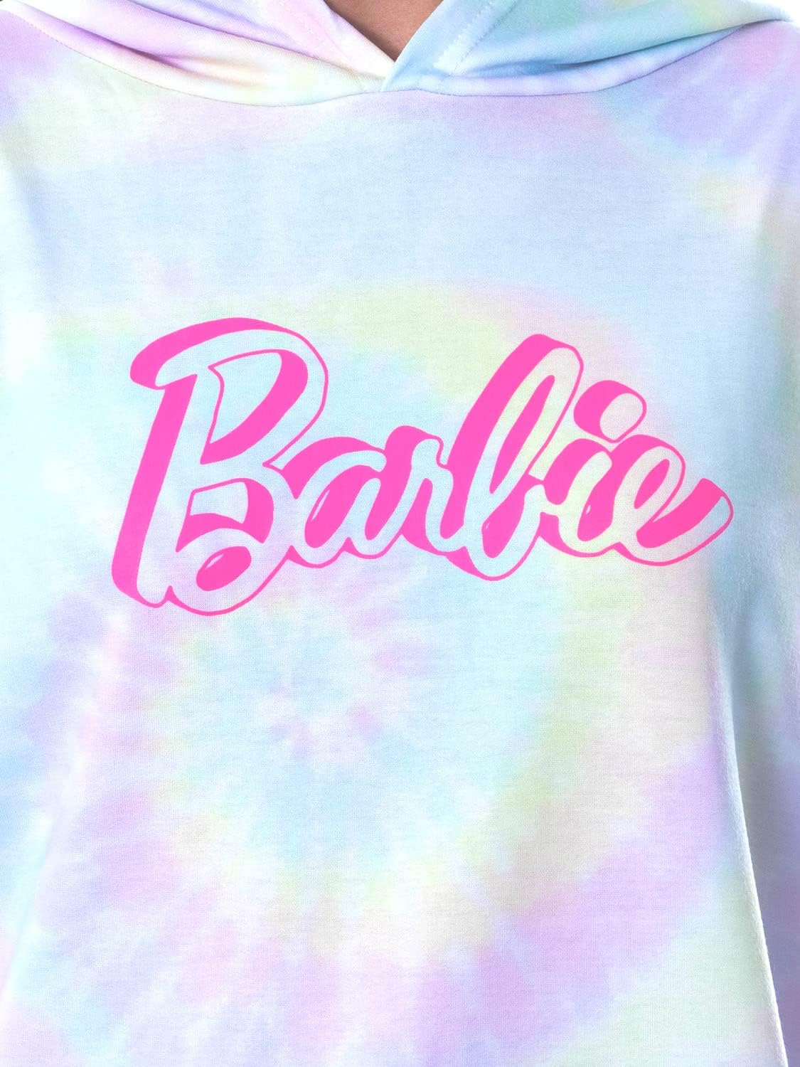 INTIMO Mattel Barbie Doll Logo Tie Dye Womens' Pajama Loungewear Hooded Jogger Set - Image 4