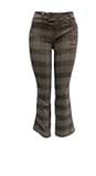 Sabrina Lauren Plaid Ankle Length Extended tab Ankle Bootcut Front and Back Pockets Front Buttons Belt Loops Stretchy Pants