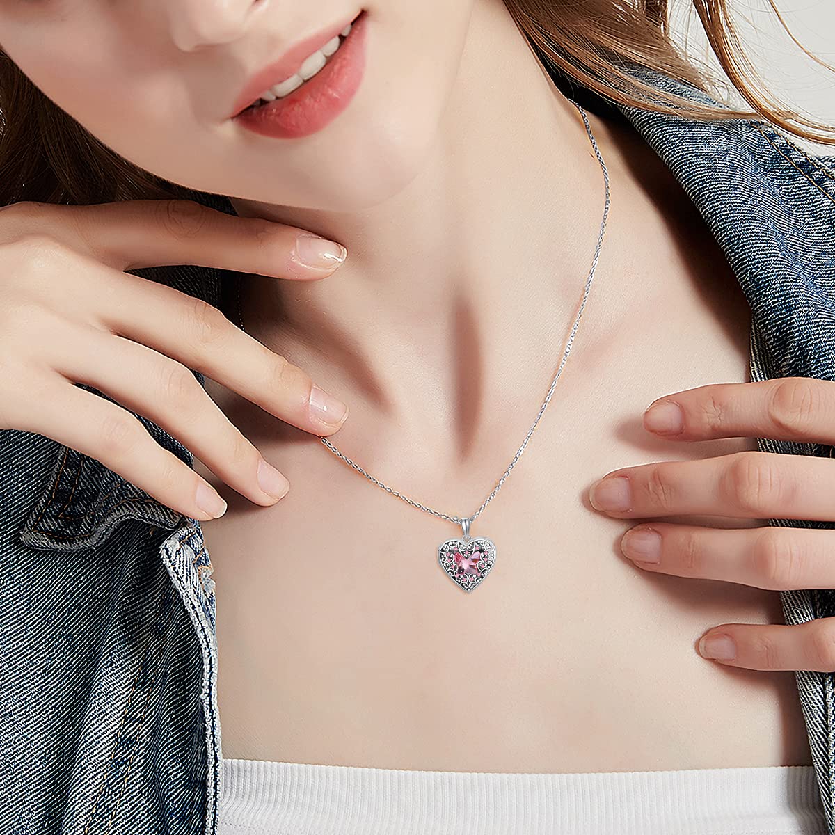 Dorunmo Médaillon en forme de cœur pour 1 photo en argent 925 avec cristal papillon avec chaîne de 45 cm avec emballage cadeau élégant pour femme, petite amie, maman, Saint-Valentin, fête, Noël, Base