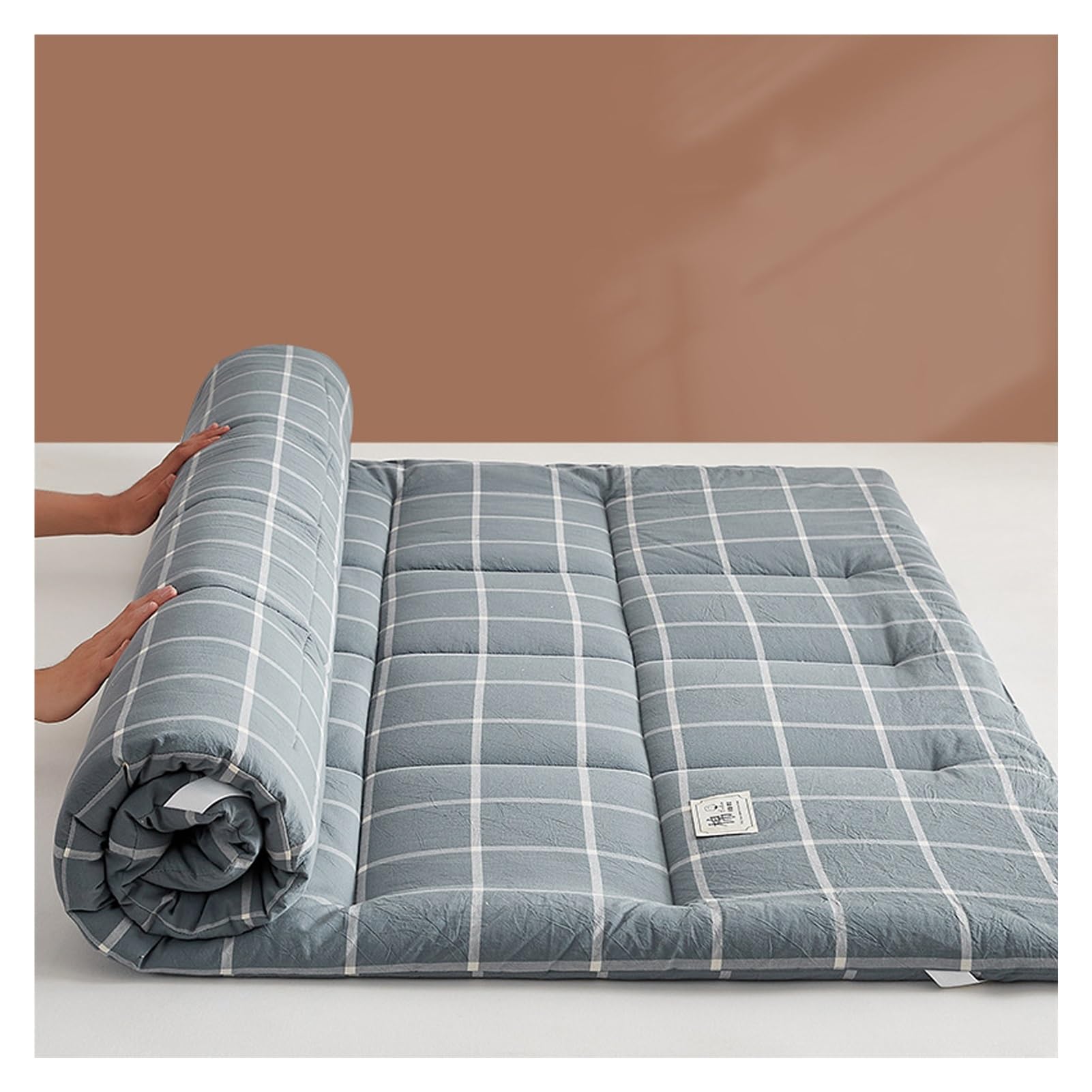 Materasso futon da pavimento giapponese, lettino da pavimento pieghevole morbido e delicato sulla pelle, Tatami, materassino da campeggio arrotolabile for massaggio coreano(Style 9,90x200cm)