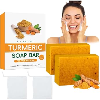 Kojic Acid Soap, Vitamin C Soap Piece, Remove Dark Spots, Natural Handmade Turmeric Soap for Face and Body, Pore Reduction, D