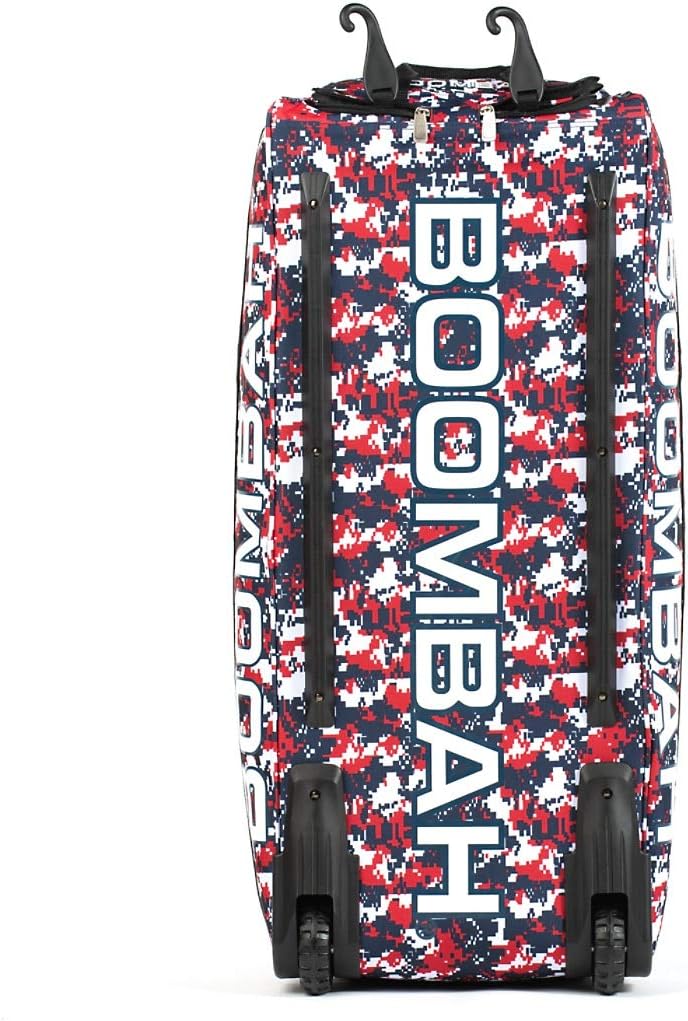 Boombah Brute Camo Rolling Baseball/Softball Bat Bag - 35" x 15" x 12-1/2" - Multiple Color Options - Holds 4 Bats and Room for Gear - Wheeled Bag