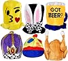 Upper Midland Products 6 Costume Hats Silly Hats Funny Hats for Adults Crazy Hats for Adults Photo Booth Party Prop