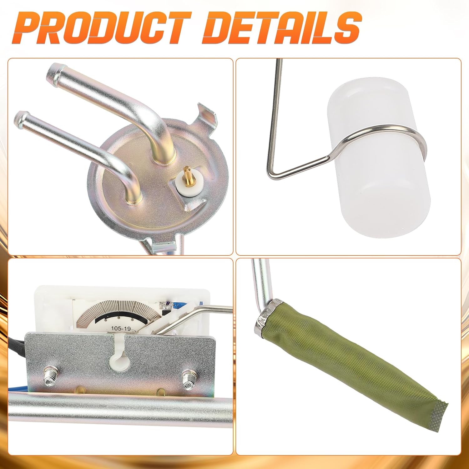 Fuel Sending Unit with Float Compatible with Chevrolet C10 C20 C30 K10 K20 Pickup 1967-1971 Replacement#6429117 6428958