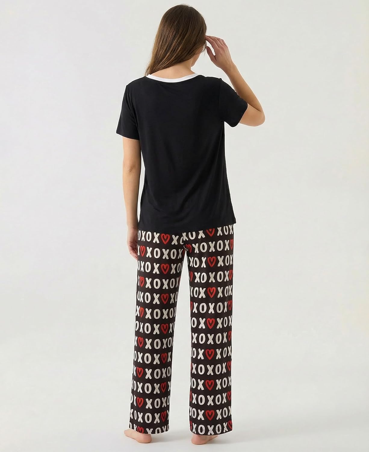 GYS Womens Bamboo Viscose Pajamas Set Super Soft Short Sleeve Top and Pants Pj Sleepwear Sets - Image 4