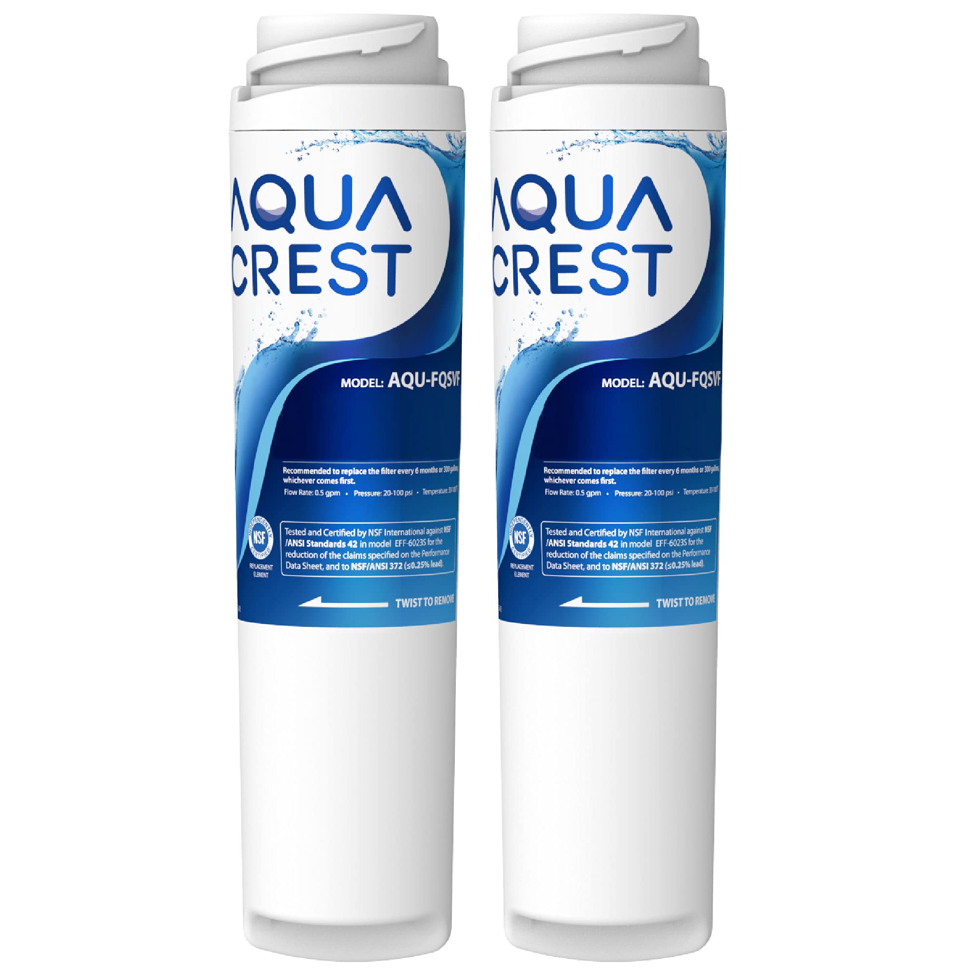 AQUA CREST FQSVF Replacement Under Sink Water Filter Cartridge, Replacement for GE FQSVF, GXSV65R (1 Set)