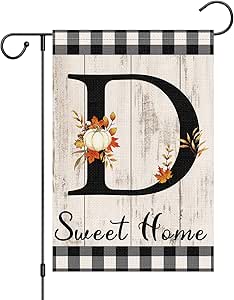 Louise Maelys Welcome Fall Garden Flag 12x18 Double Sided, Small Burlap Autumn Pumpkin Football Garden Flag Fall Thanksgiving Outside Outdoor House Yard Decoration (ONLY FLAG