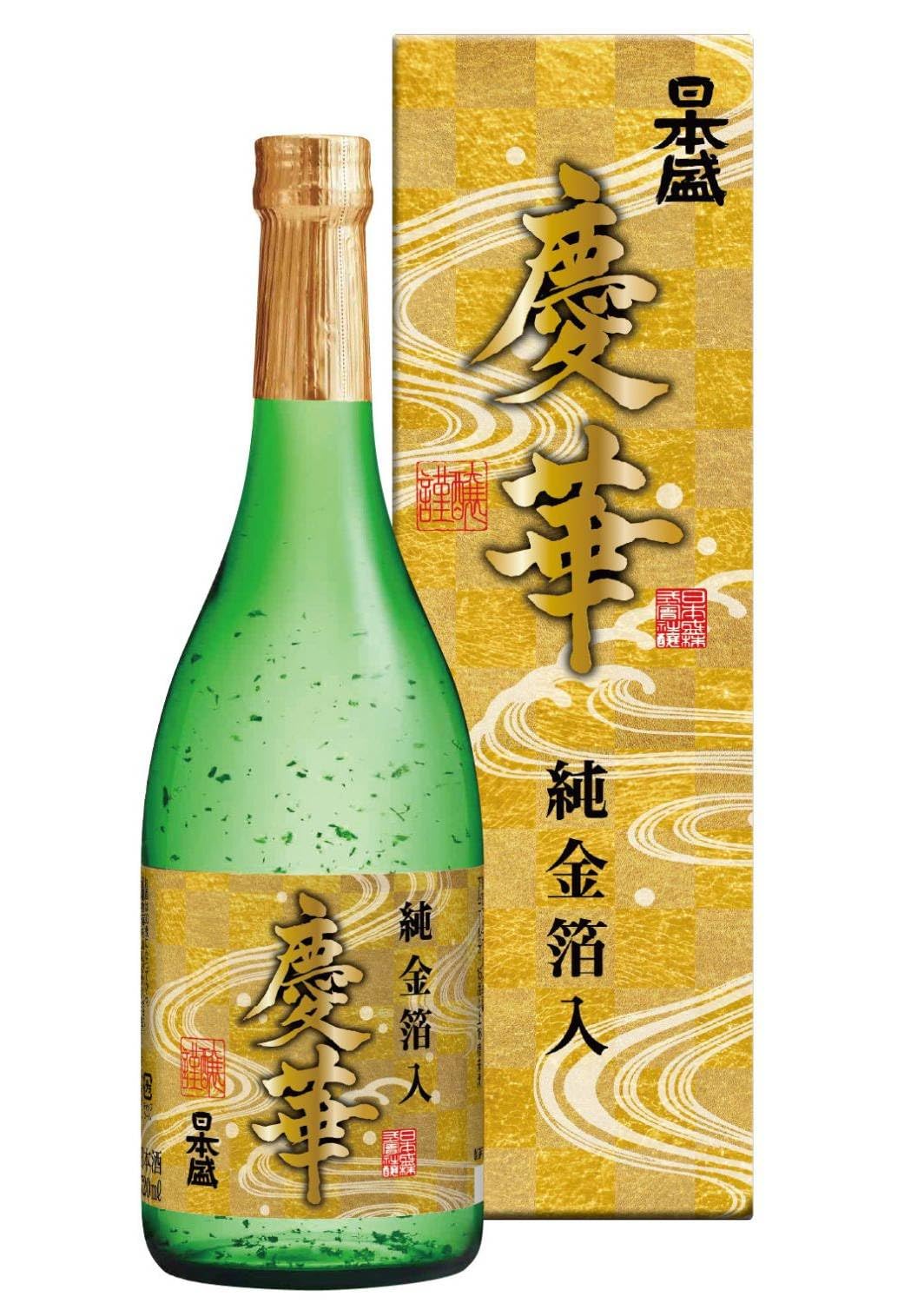 Amazon.co.jp: 日本盛 慶華 純金箔入720ml [ 日本酒 16度 本醸造酒