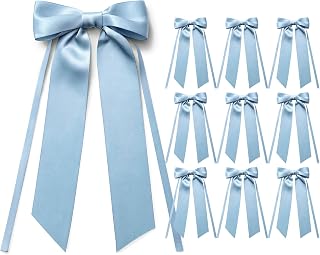 MORSUNBELA 10 Pieces Gift Bows Bows Wedding Decoration Gift Bow for Birthday Christmas Wreath Communion,Old Blue