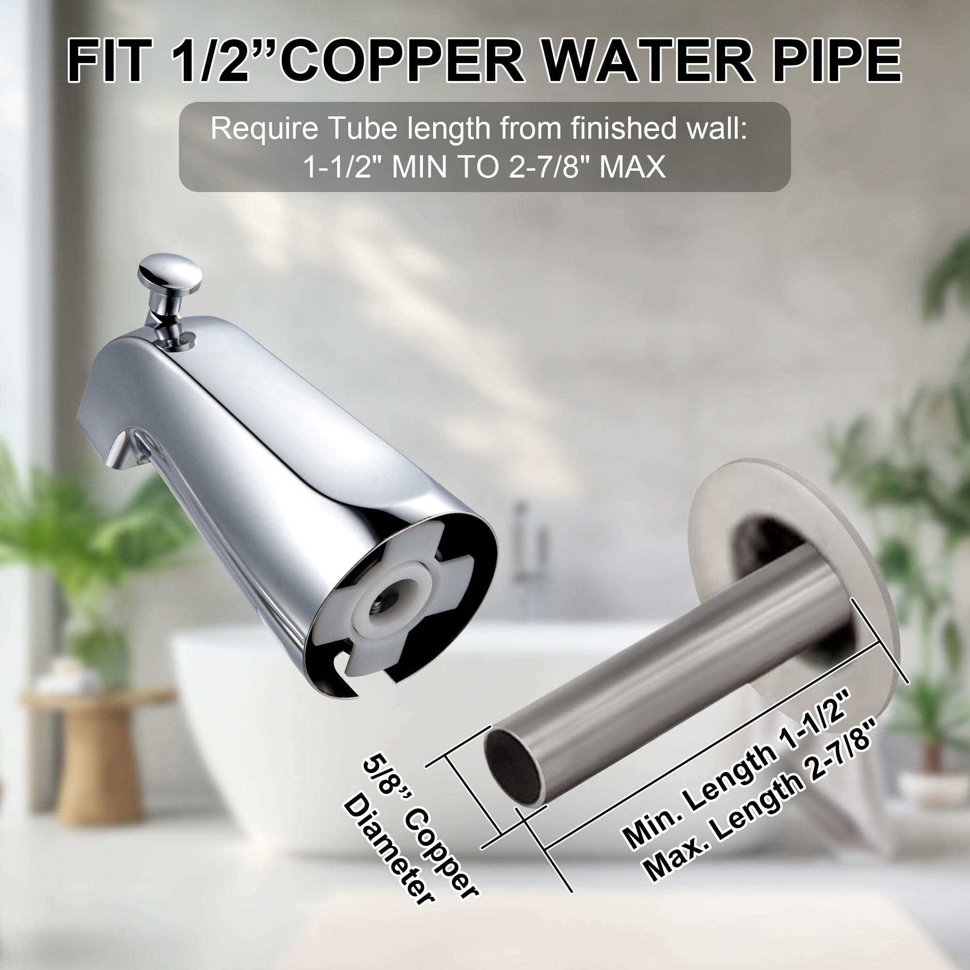 Enhon Slip On Diverter Tub Spout Compatible with Kohler