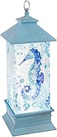 Ganz LED Seahorse Lantern 10 .5 x 4 Acrylic Enchanting Water Snow Globe with Glitter Swirl - Magical Nightlight and Home Décor