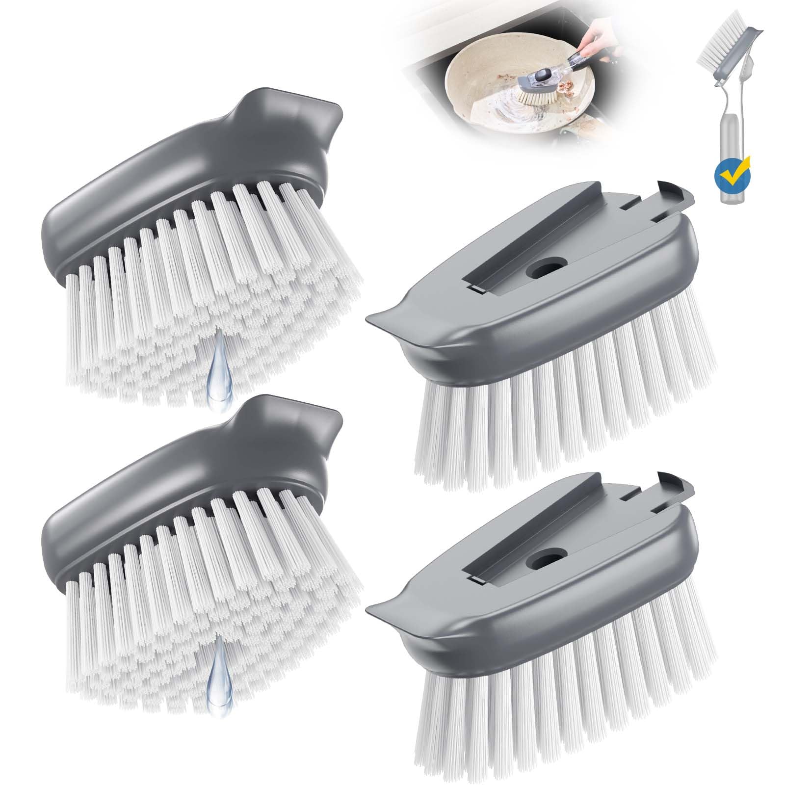 Dish Brush Replacement for OXO | Refill Head for OXO Dish Brush | Kitchen Dish Brush Replacement Head, Dish Scrub Brush Kitchen Gadgets Scrubbers