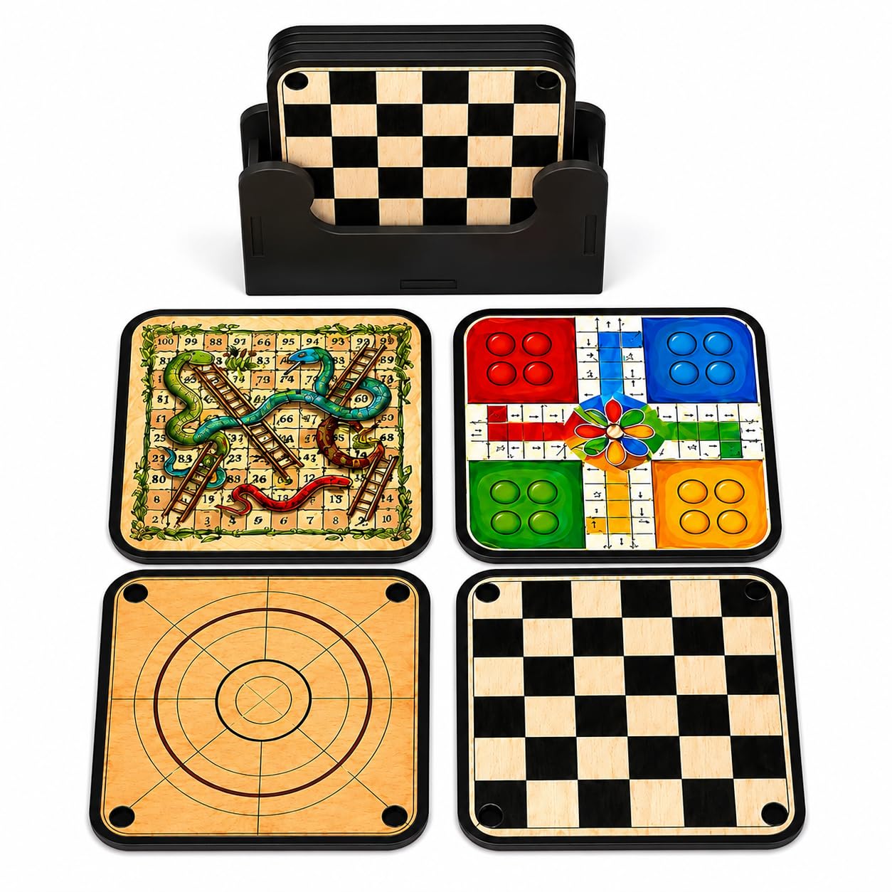 Wooden Tea Coasters - Set of 6 | Natural Wood -9