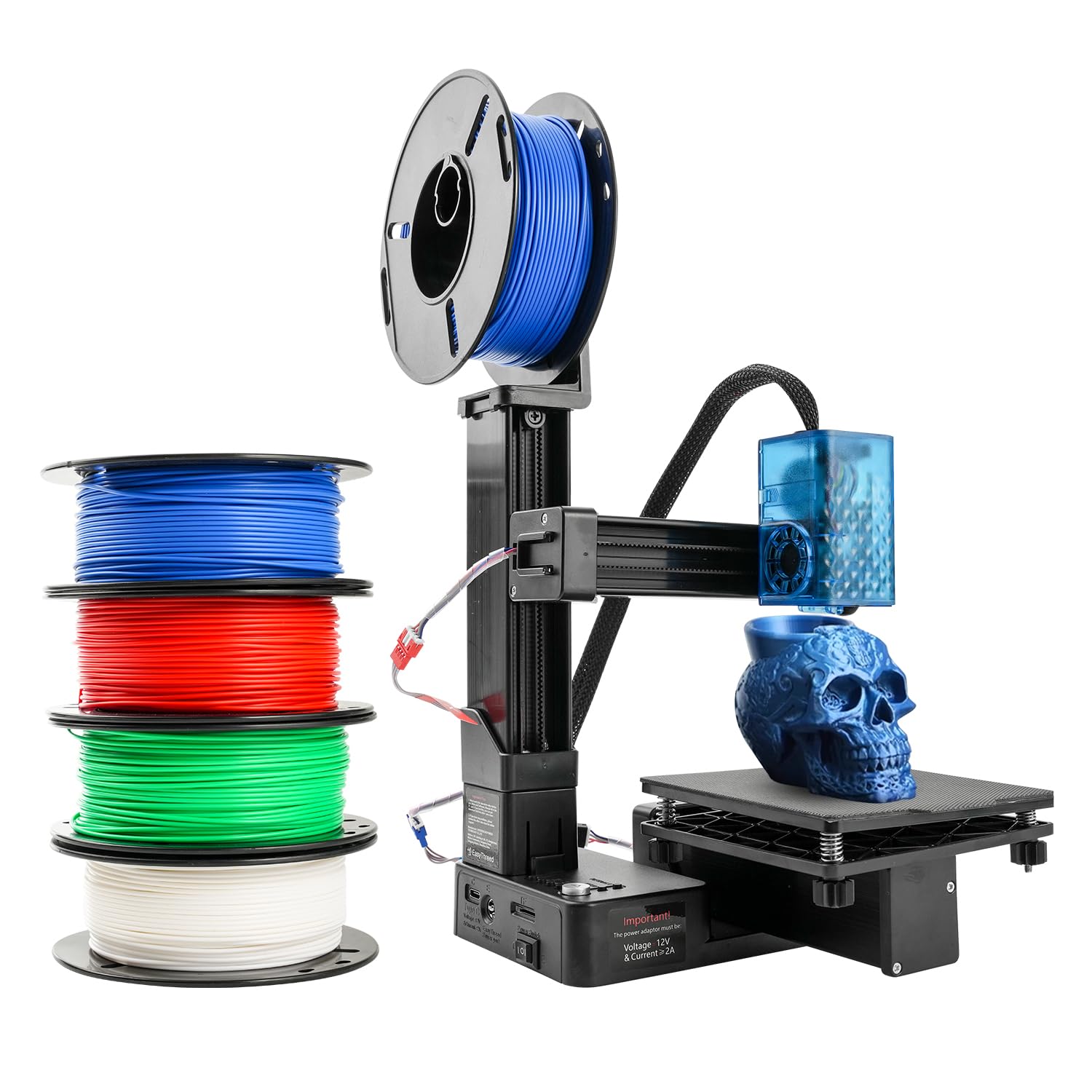 Mini 3D Printer for Beginners with 4 Colors PLA Filament, Portable FDM DIY 3D Printing Machine with TF Card Reader, Easy Setup, 0.4mm Nozzle, 1.75mm Filament, 100x100x100mm Print Size