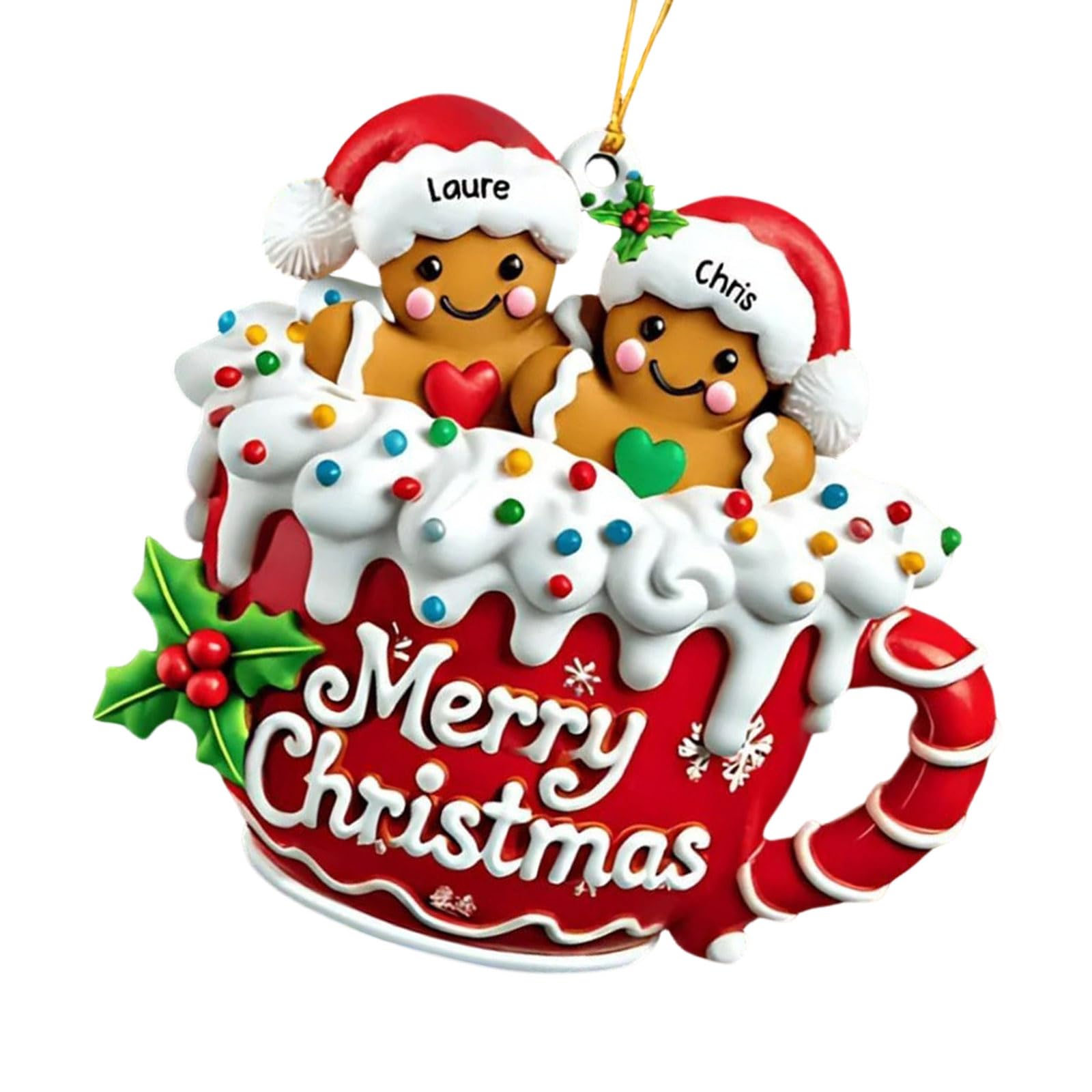 Carotoe A Seasonal Crylic Gingerbreads Christmas Tree Ornament Hanging Decoration For Fireplaces Holiday Ccessory Christmas Decorations Crylic Ornament