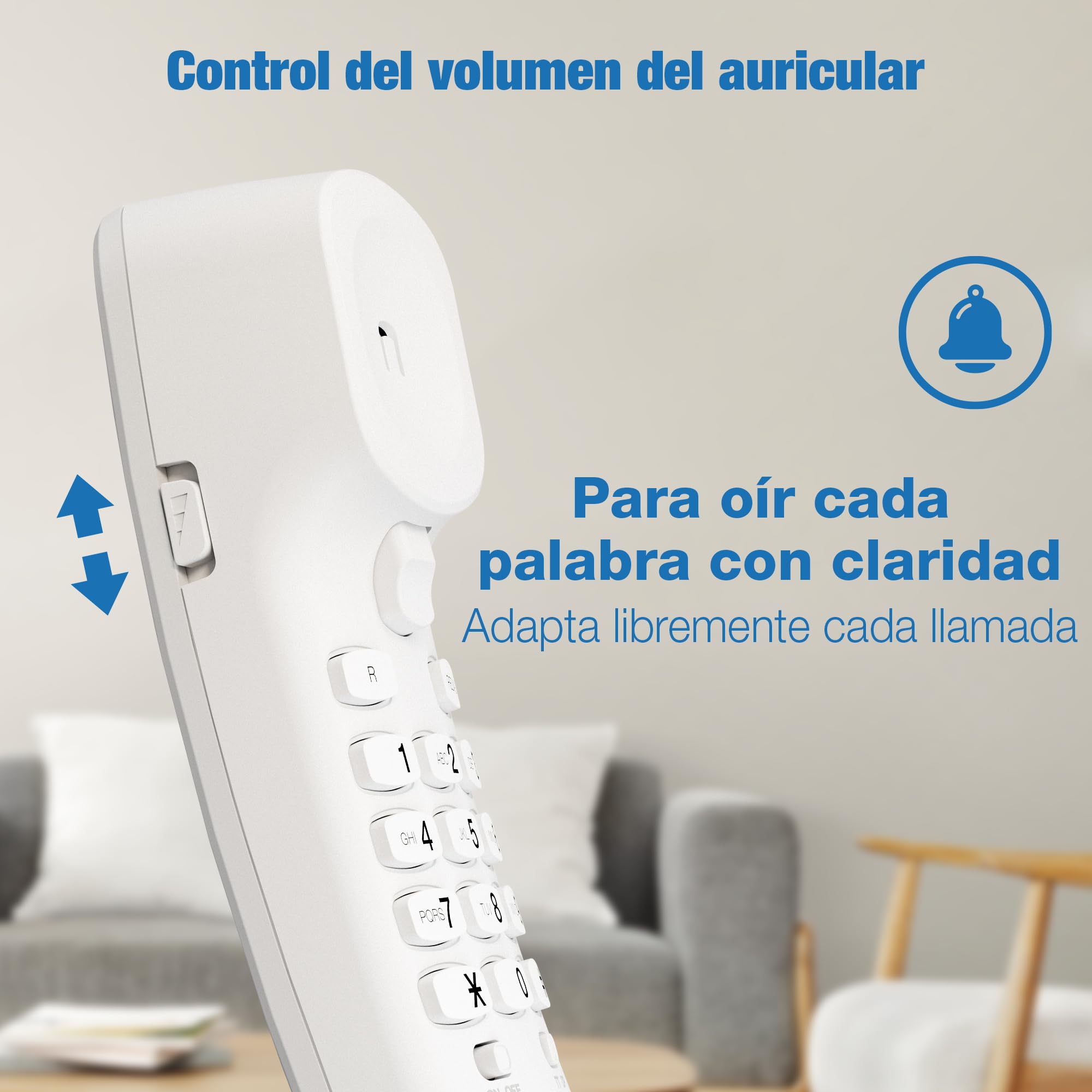 VTech Trimstyle teléfono Fijo con Cable, Control Volumen del Timbre y del Auricular, rellamada último número, Compatible con audífonos,sin alimentación eléctrica, Apto para sobremesa o Pared | CD1100 — view 3