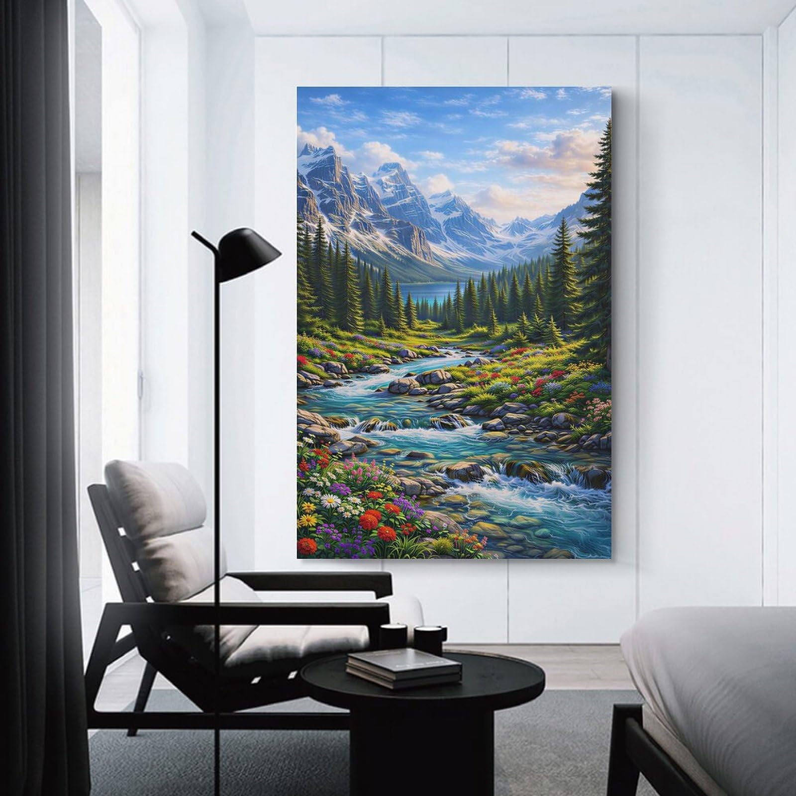 Junmoney Eternal Light of Banff Wall Art Print, 24x36inch(60x90cm), for Office, Study Or Home Workspace, Decorative Artwork for Productive Spaces