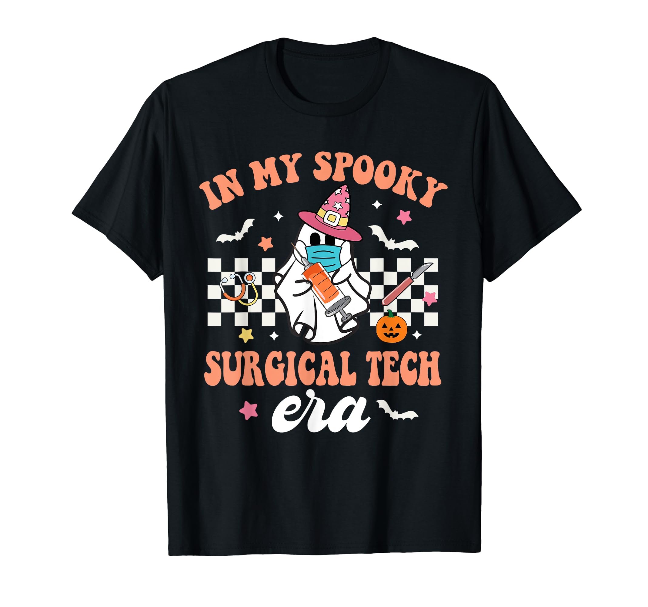 Groovy In My Spooky Surgical Tech Era Ghost Funny Halloween T-Shirt