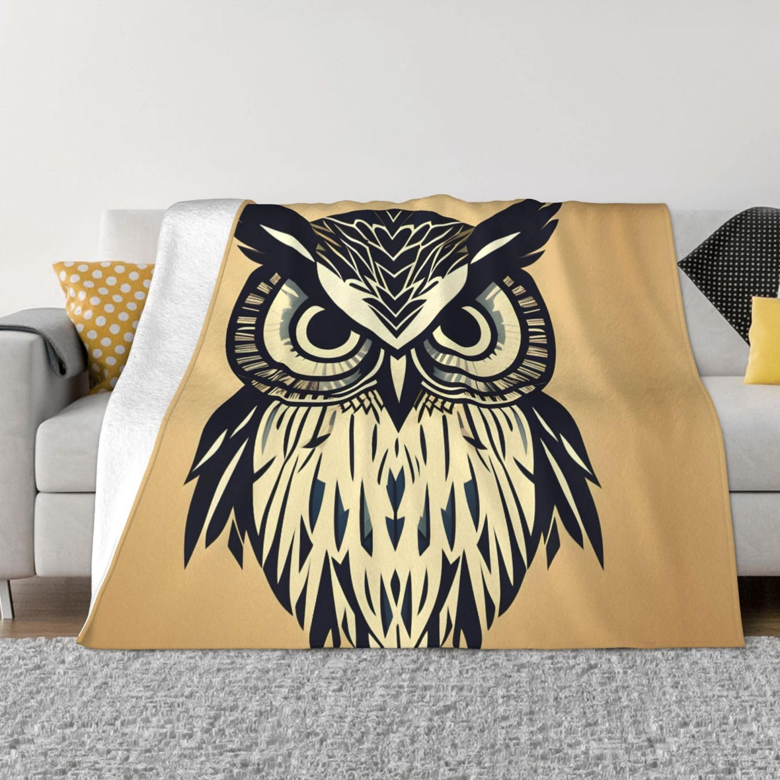 Couverture en flanelle de qualité supérieure motif hibou pour lit et canapé