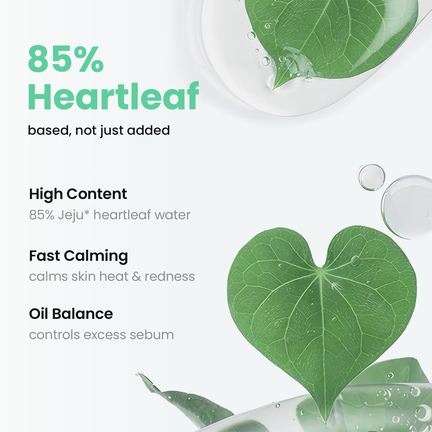caraseoul Heartleaf 85 Tonik Kojący do Twarzy | 85% Ekstraktu z Heartleaf, Nawilżający Koreański Tonik, Ekstrakt Jeju Houttuynia Cordata, dla Skóry Wrażliwej