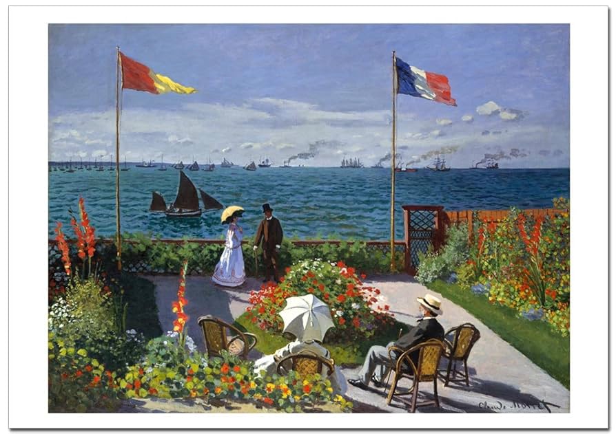 クロード・モネ、「Trerrace at Sainte-Adresse」、厳選 Amazon.co.jp: 世界の名画 モネ サン・タドレスのテラスGarden