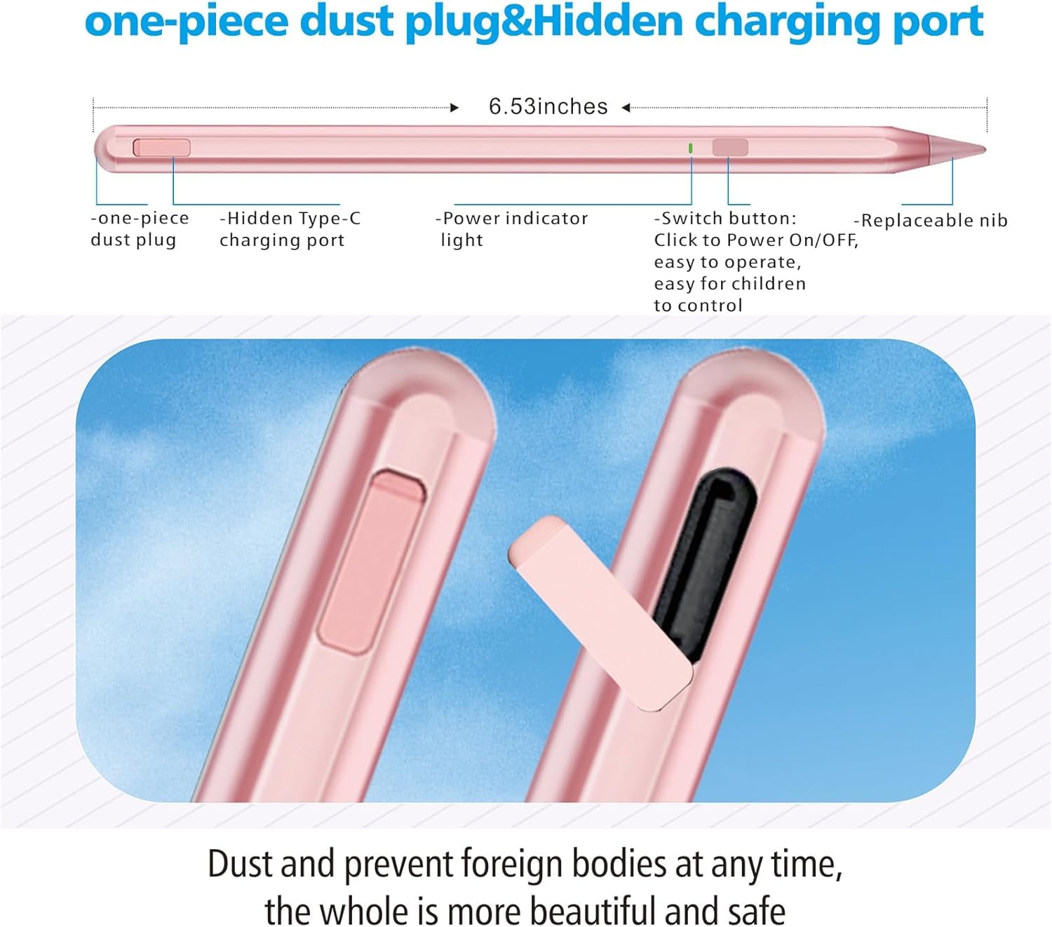 Penna Stilo per iPad 9a e 10a Gen, Penna Milikilo iPad Ricarica Rapida, Stylus Pen Palm Rejection, Sensibilità All'inclinazione per iPad 6/7/8/9/10, iPad Pro 11" e 12,9", iPad Air 3/4/5, iPad Mini 5/6