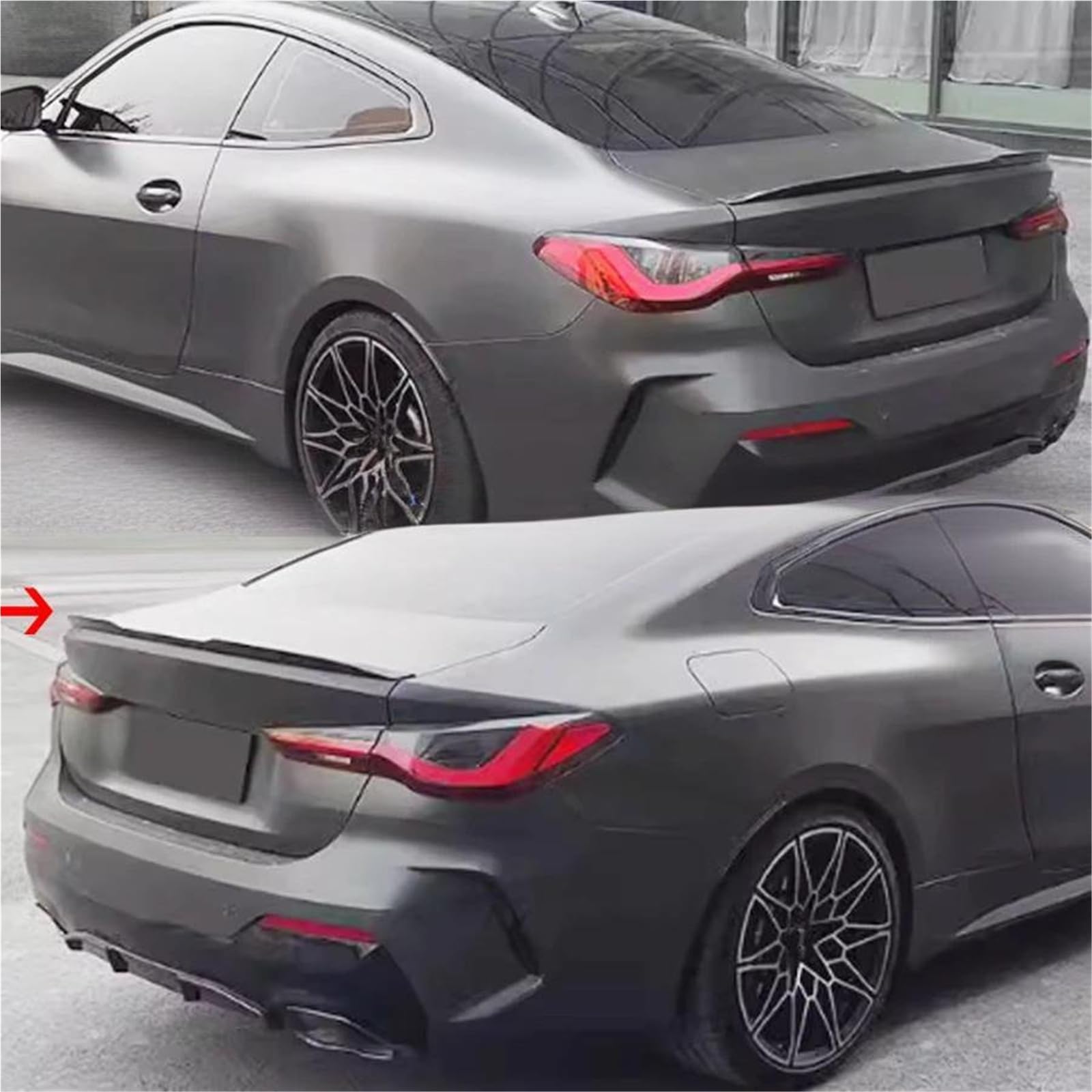 Dla B&MW Seria 4 G22 2021-2025 Spoiler Bagażnika Lotka Tylny Skrzydło Na Klapie Modyfikacja Samochodu Spojler Tylny Trunk Wing(Wet carbon fiber)