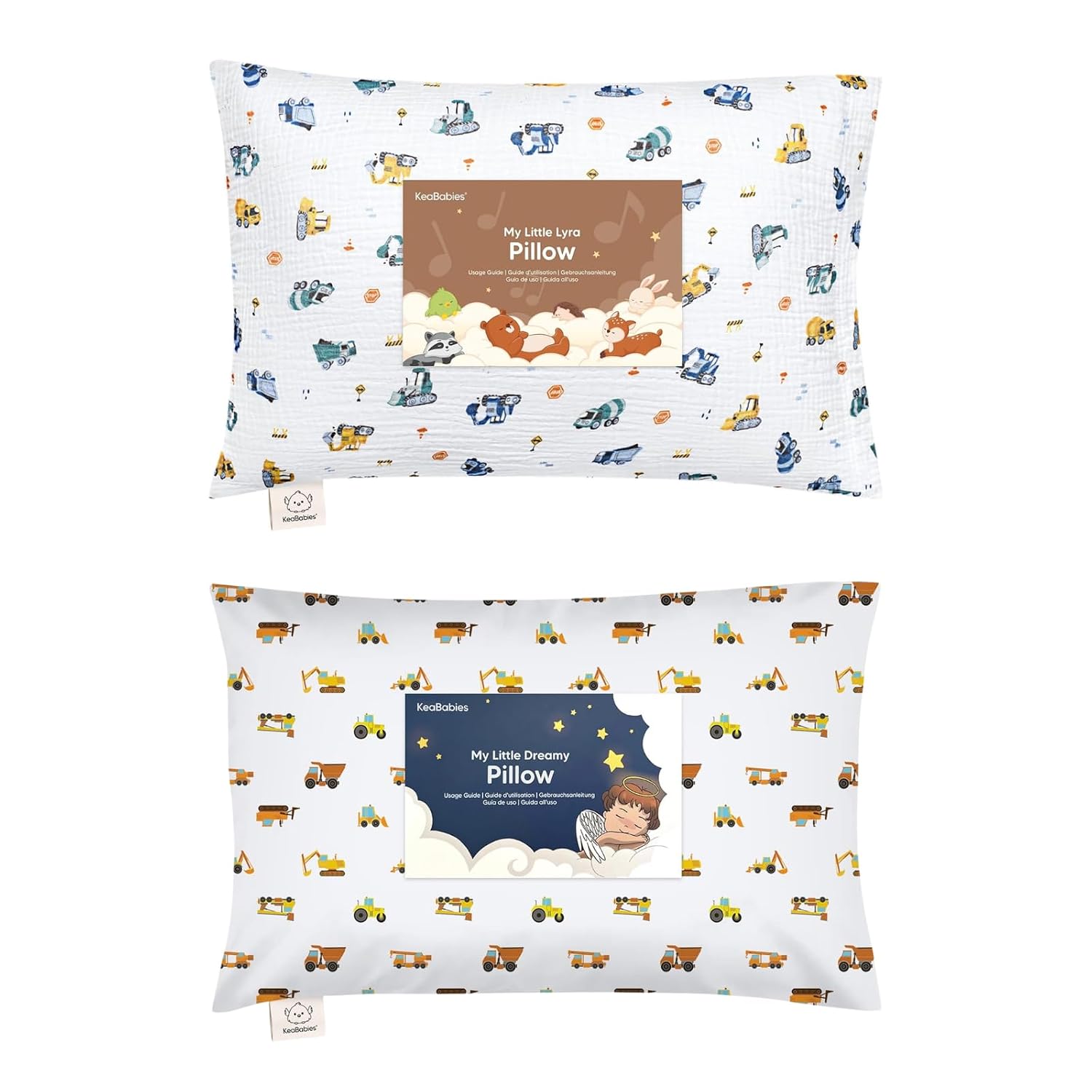 KeaBabies Muslin Toddler Pillow and Toddler Pillow - Soft, Breathable Cotton Muslin Kids Pillow for Sleeping, Ultra Soft Sleeping Set for Boys and Girls