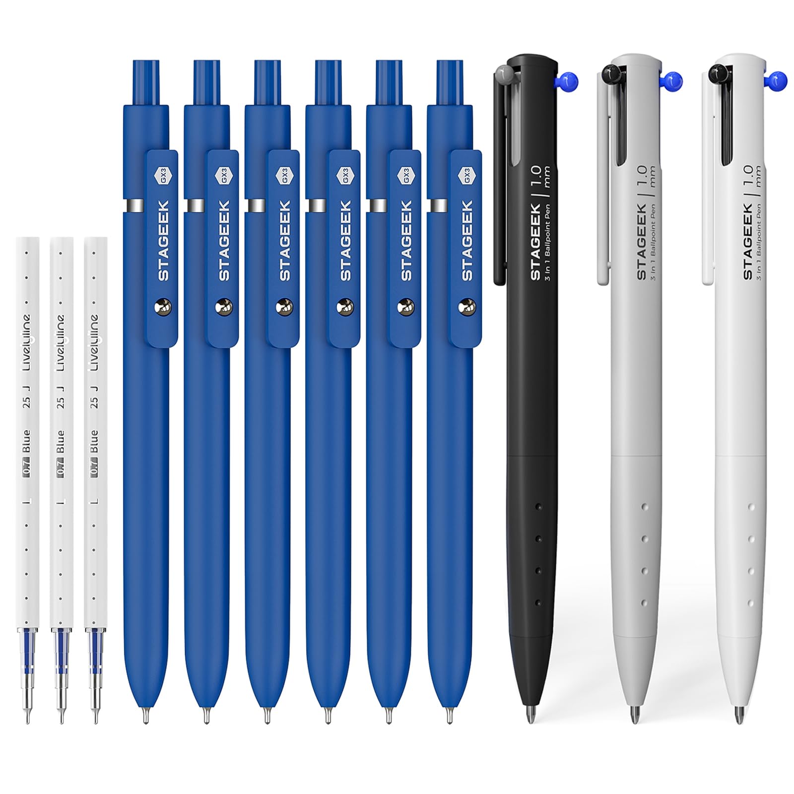 Amazon.com: STAGEEK 9 PCS Multicolor Pens and Blue Gel Pens