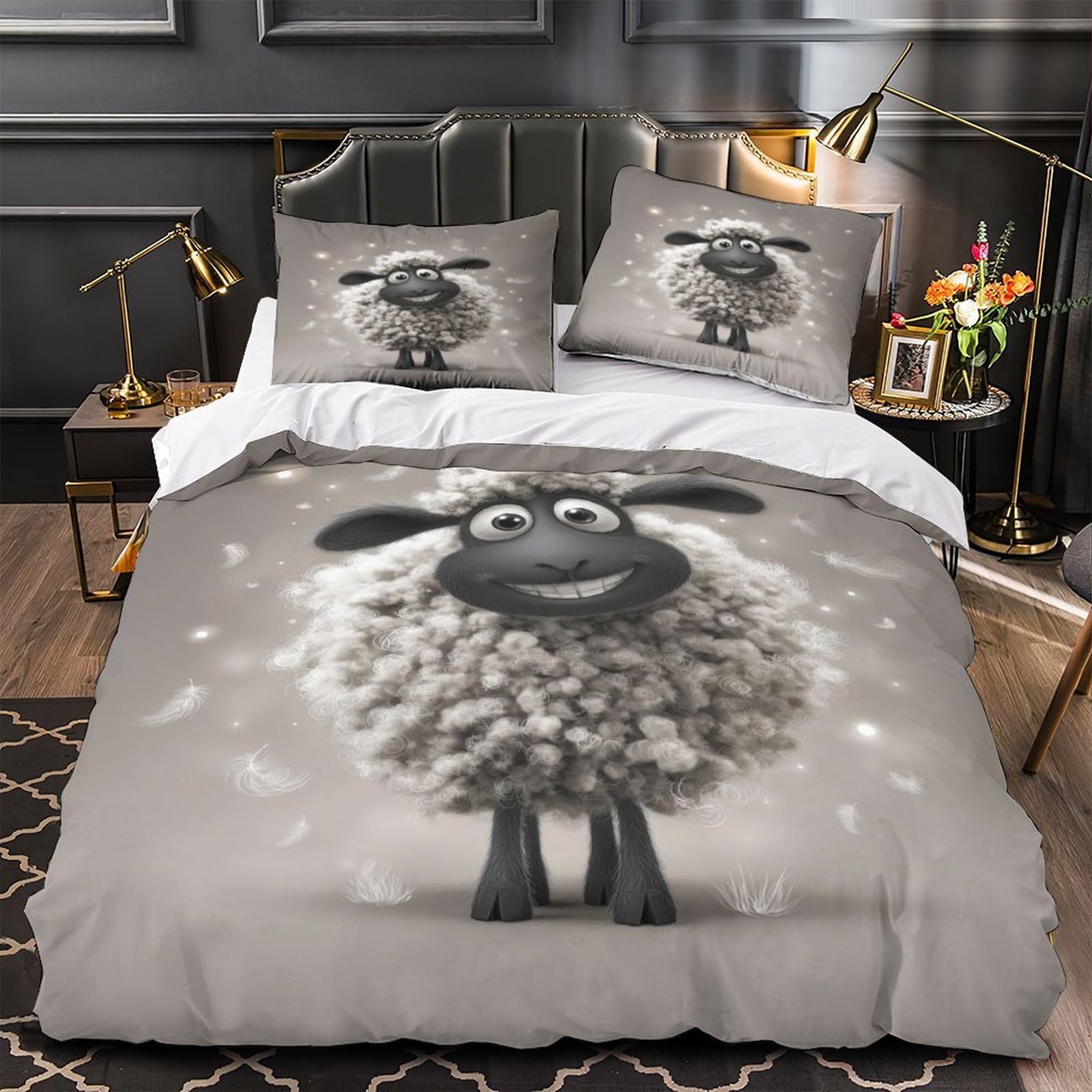 Housse de couette mouton 3D confortable, offrez un sommeil serein rempli de tendresse