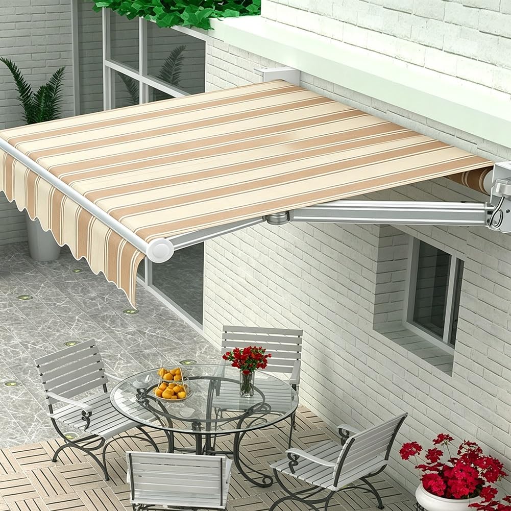 Telo di Ricambio per Tende da Sole, 280g Poliestere Tessuto di Ricambio, per Balcone, Patio, Esterno, Giardino(285x200cm)