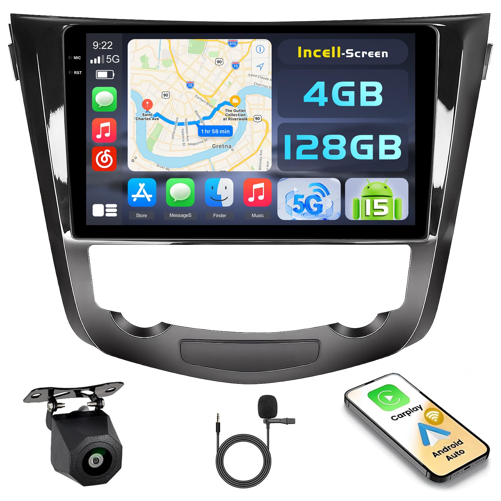 Amazon.com: [4+128G] Android 15 Car Stereo for Nissan Rogue X