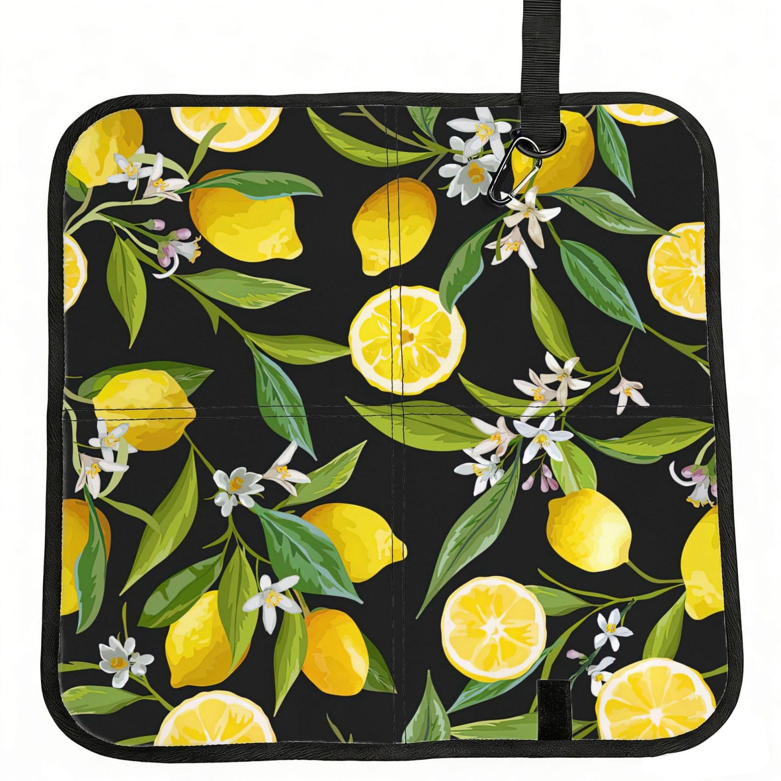 AYYQWE Yellow Lemon Print Foldable Seat Cushion Portable Chair Pad Office Commuting Picnic Camping Outdoor