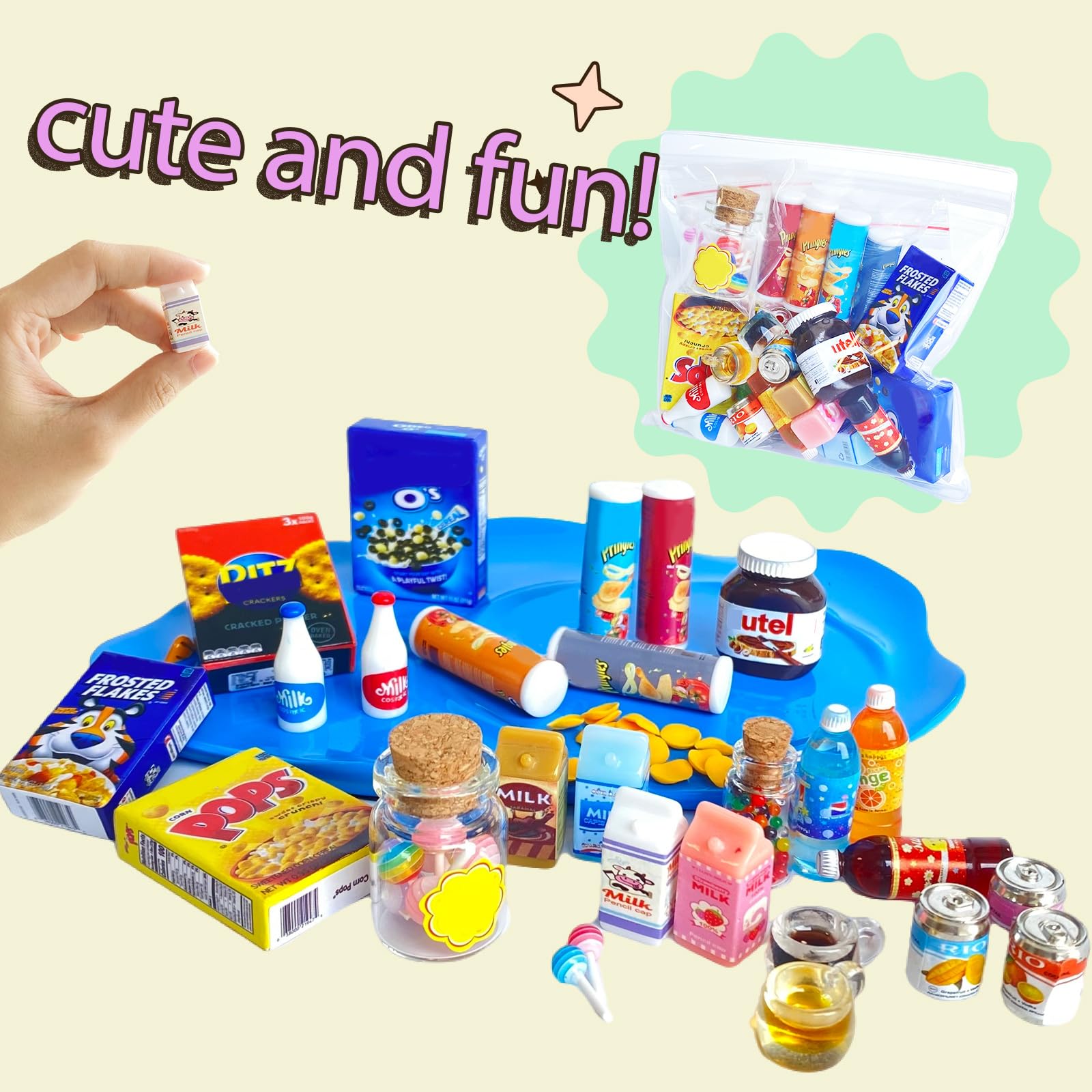 40-teiliges Puppenhaus Zubehör Set - Miniatur Essen & Süßigkeiten Für Spielhäuser