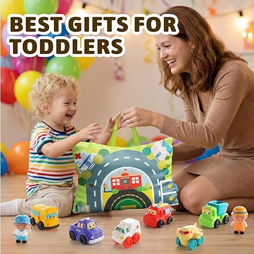 Miniatura 6 de ALASOU 12 juguetes de goma suave para niños de 1 año con tapete de juego/bolsa de almacenamiento, juguetes para bebés, regalos para niños de 1 año