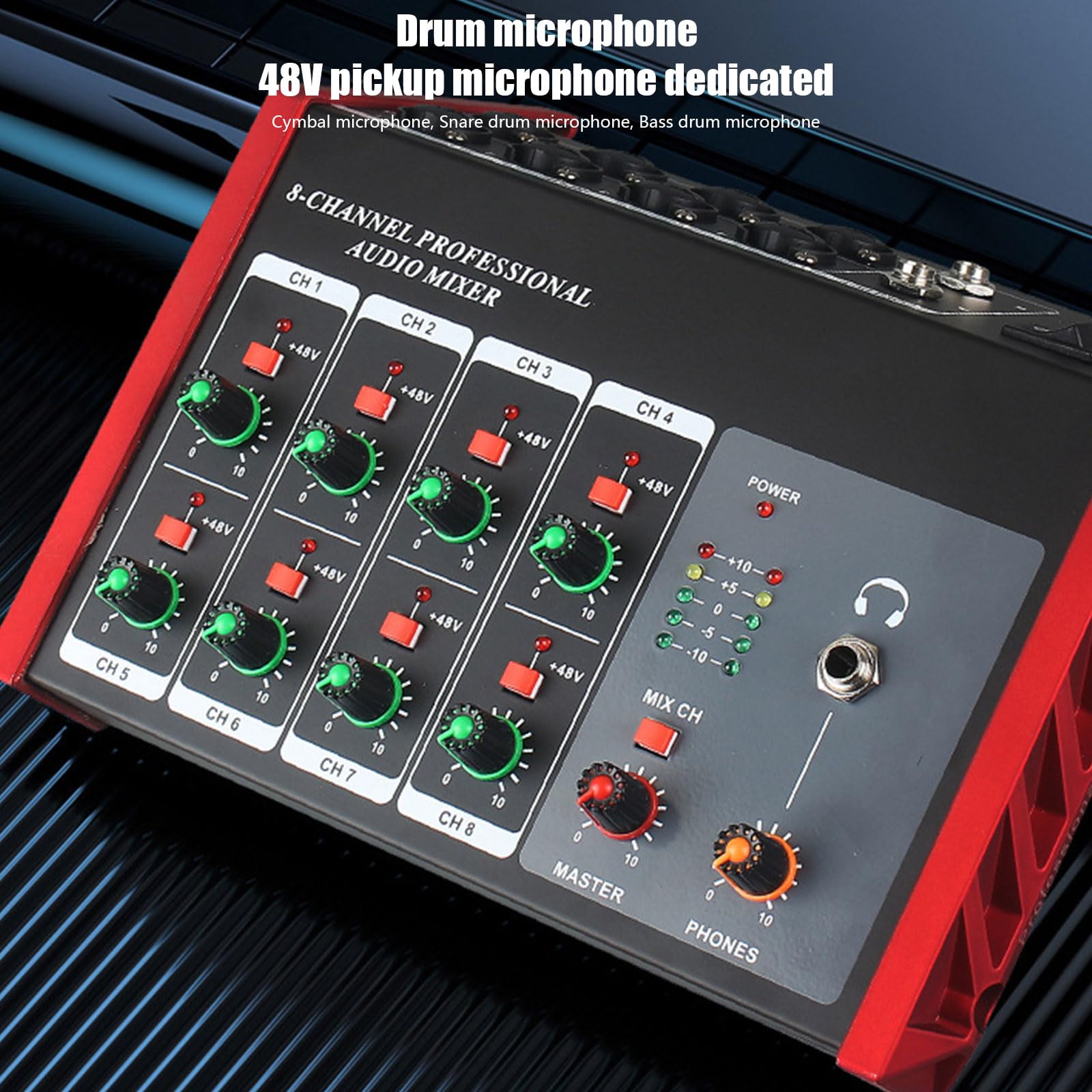 Compatto 8 Canali Studio Grade Sound Combiner Eccellente Alloggiamento in Metallo Eccellente per Tecnici Del Suono Concerto Precisione Regolazione Del Rumore Comfort