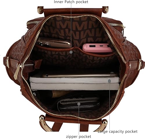 Miniatura 6 de Mia K Collection - Mochila de cuero sintético para mujeres y adolescentes - Bolsa de viaje para mujer a la moda - Bolsa grande con asa.