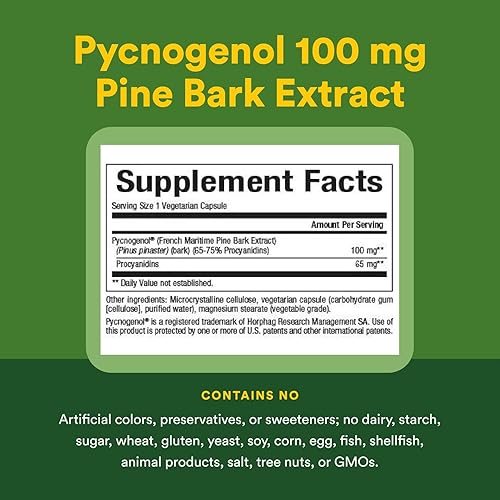 Miniatura 4 de Natural Factors, Pycnogenol 100 mg, soporte antioxidante para un envejecimiento saludable, 30 cápsulas