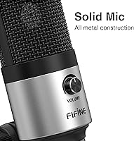 Vista 6 de FIFINE Micrófono USB para Reunión de Video Zoom, Clase en Línea en PC, Micrófono de Escritorio de Metal Condensador con Control de Ganancia