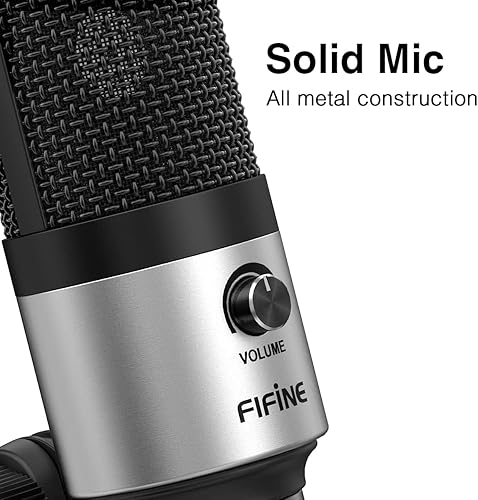 Miniatura 6 de FIFINE Micrófono USB para reuniones de video Zoom Clase en línea en computadora PC, micrófono de escritorio de condensador de metal con control de