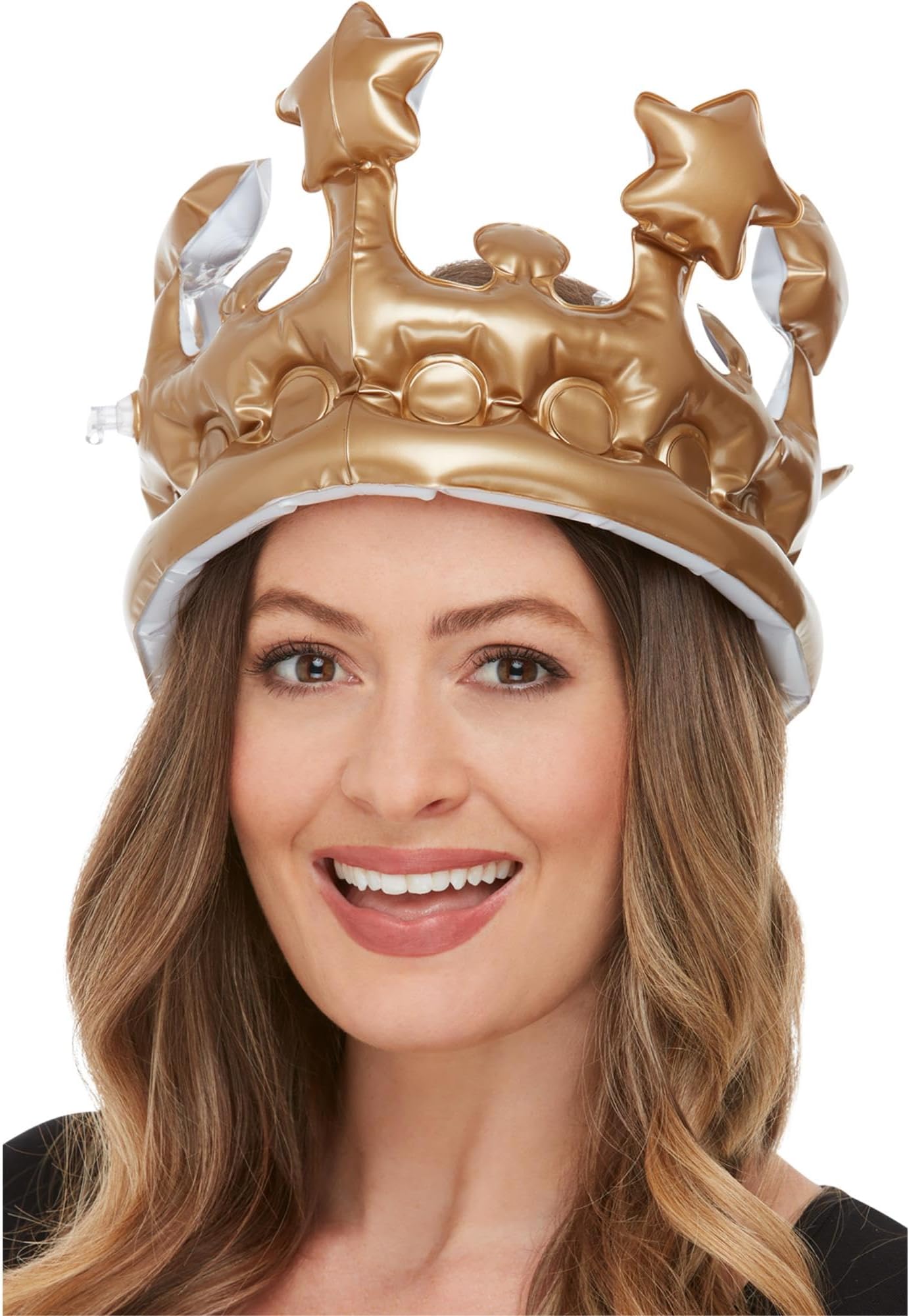 Smiffys Inflatable Crown, gold