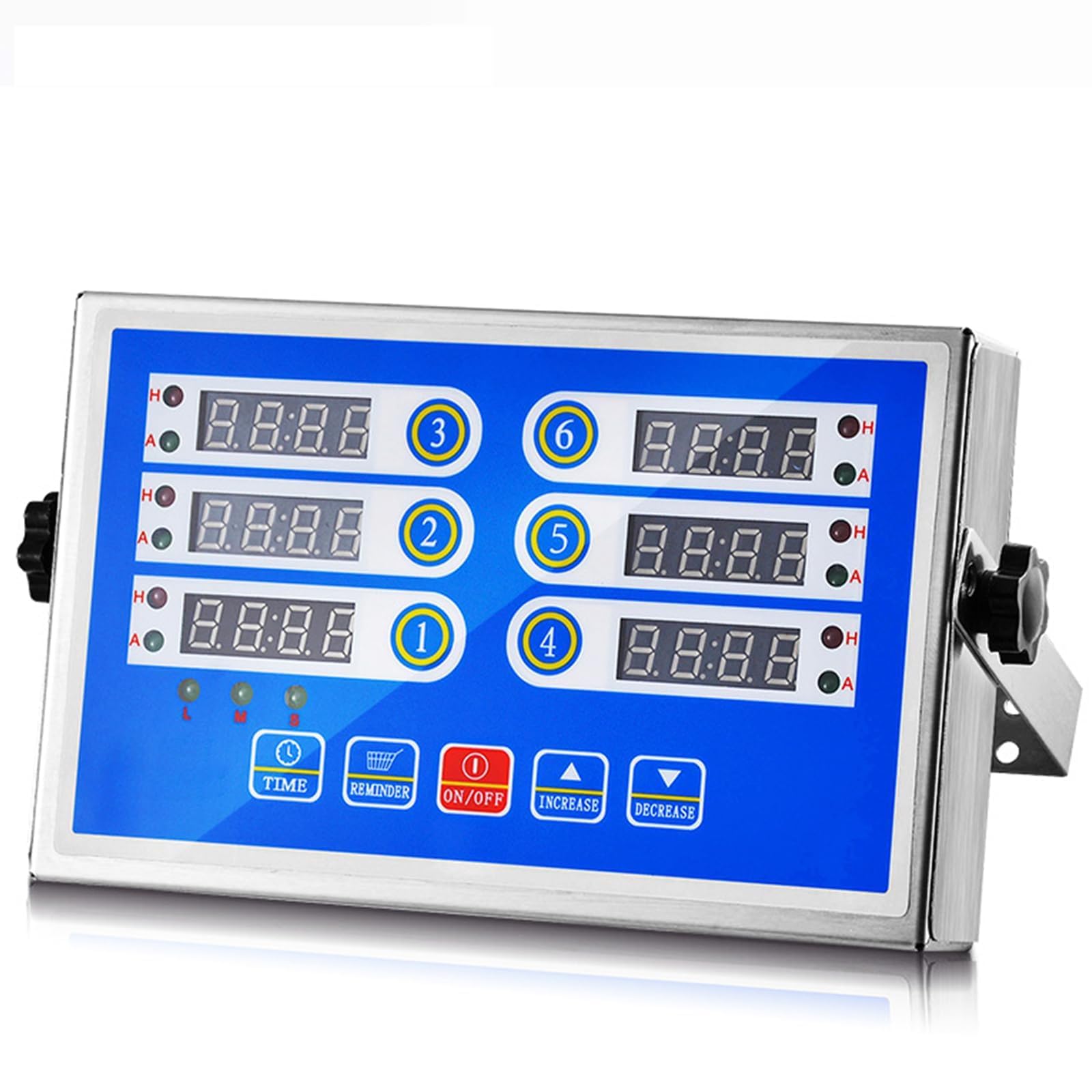 Digitaler Kochtimer, Edelstahl Küchentimer mit LED-Anzeige und lautem Alarm, 6 K Timer für Restaurant oder Zuhause, genaue Zeitmessung zum Kochen