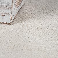 Vista 2 de Paco Home Alfombra de área sólida en color crema, diseño liso moderno, tamaño: 2' x 3'3