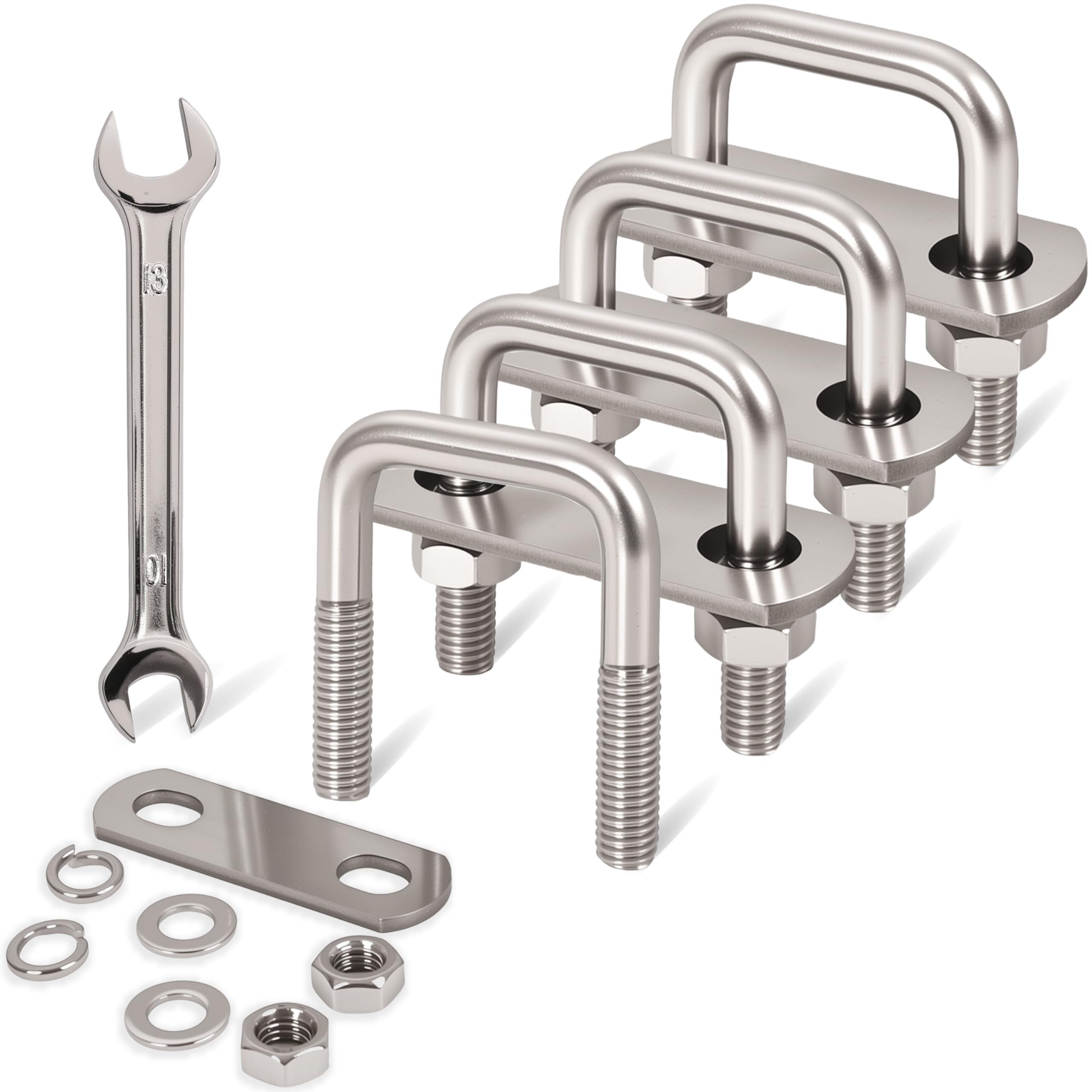 M8 Stainless Steel U-Bolts - 4 Pack -8
