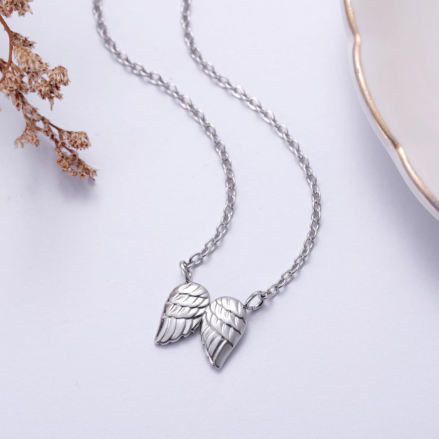 Ralukiia Hug from Heaven Gift, Angel Wings Memorial Necklace for Women, Sympathy Condolence Gifts for Loss of Loved One, Birthday Christmas Keepsake Letter from Heaven - Image 7