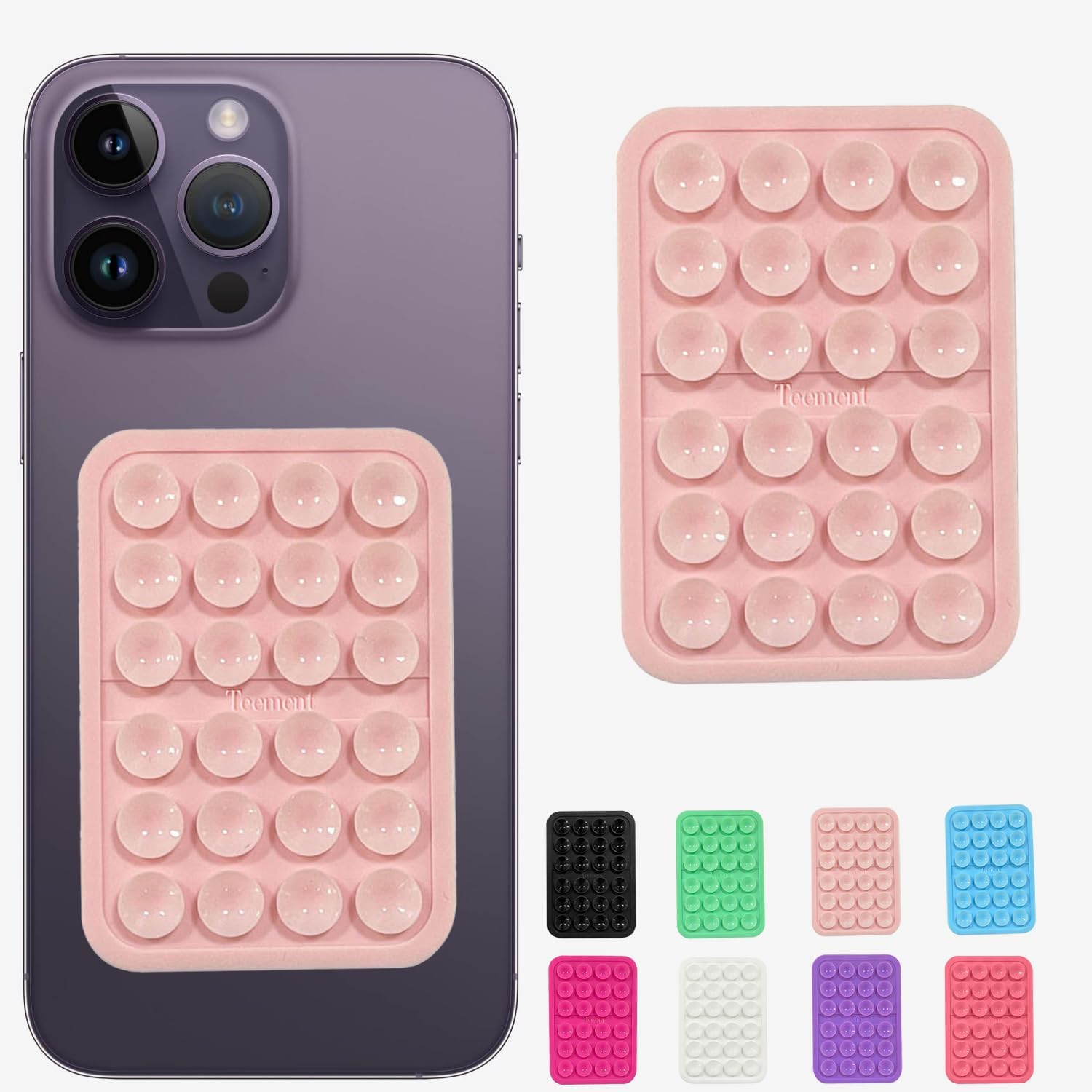 TEEMENT Suction Phone Case Mount, Sillicon Adhesive Phone Accessory for