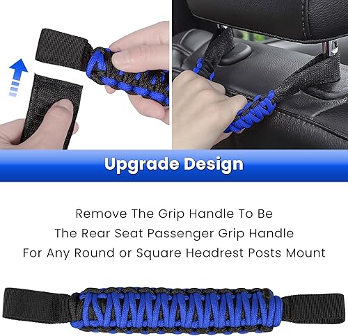 Miniatura 7 de Asas de agarre de barra antivuelco para Jeep Wrangler JK JKU JL JLU TJ YJ Sport Sahara Freedom Rubicon Unlimited Gladiator JT 1955-2023 UTV ATV